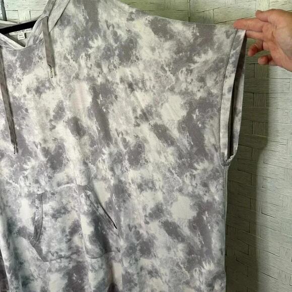 Koolaburra by UGG Baby Terry Tie-Dye Hooded Grey &  white oversized hippie - Picture 2 of 10